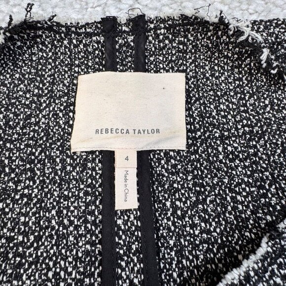 Rebecca Taylor Black and White Tweed Blazer with Peplum - Picture 3 of 9